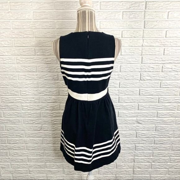 J.Crew Black & White Striped Fit and Flare Dress Size Small - Picture 6 of 6